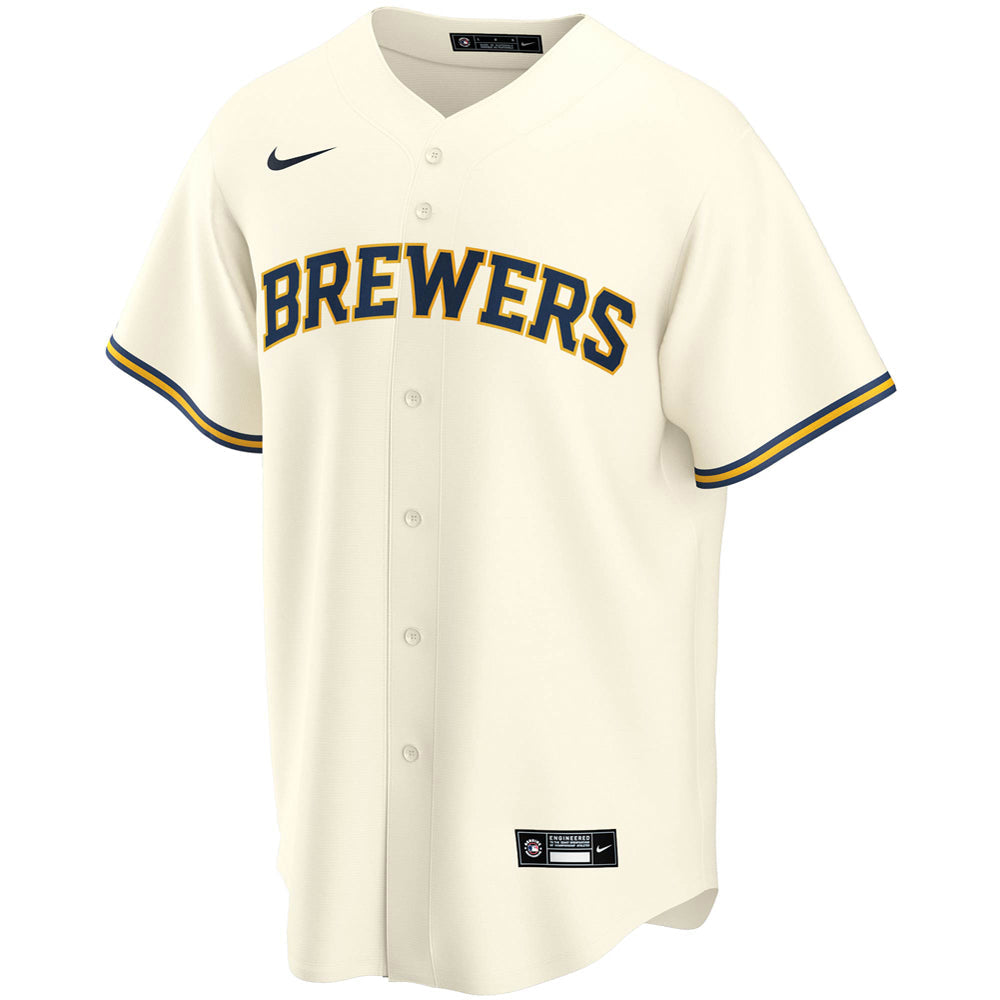 Youth Milwaukee Brewers Christian Yelich Home Player Jersey - Cream