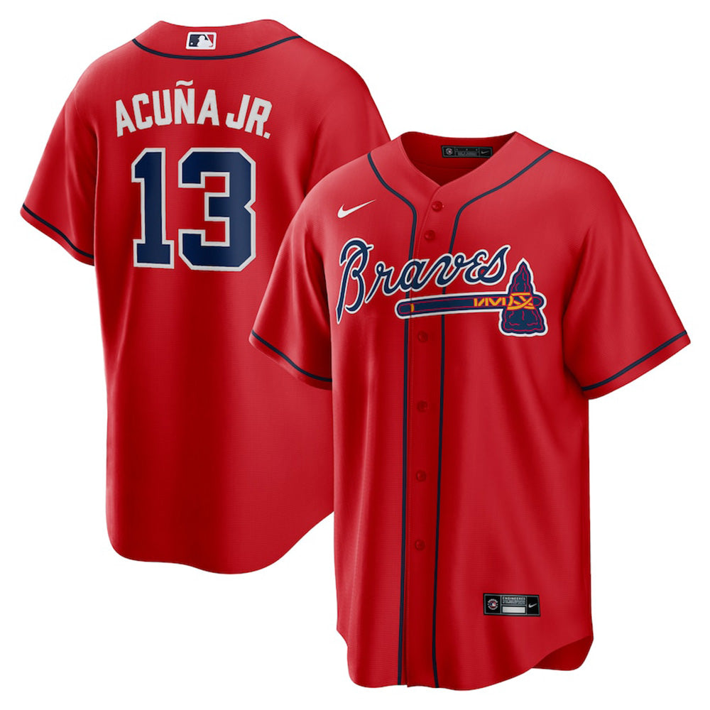 Men's Atlanta Braves Ronald Acuna Jr. Alternate Player Name Jersey - Red