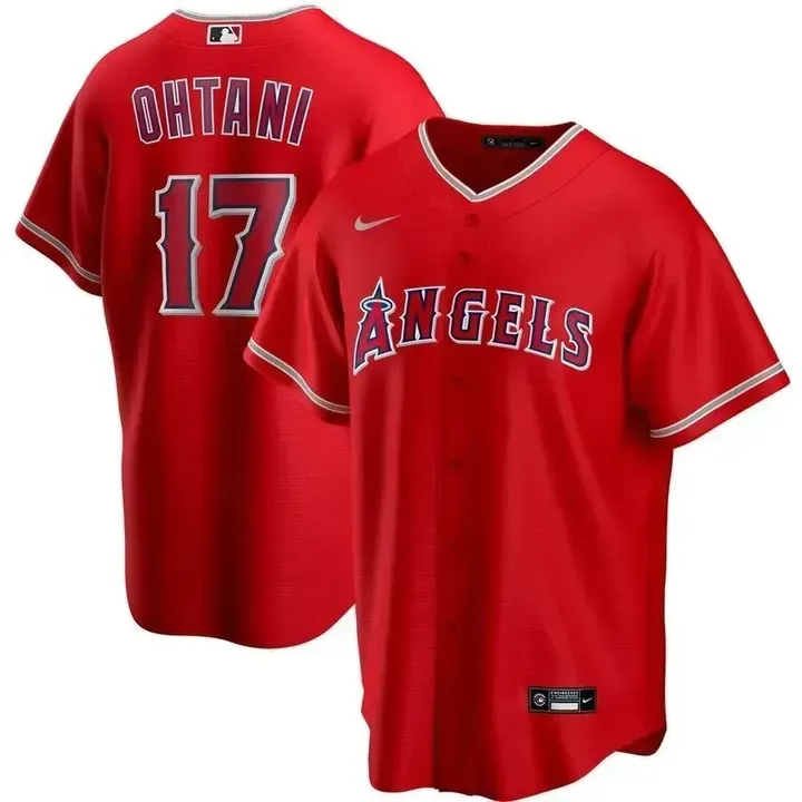 Mens Los Angeles Angels  Shohei Ohtani Cool Base Replica Jersey Red