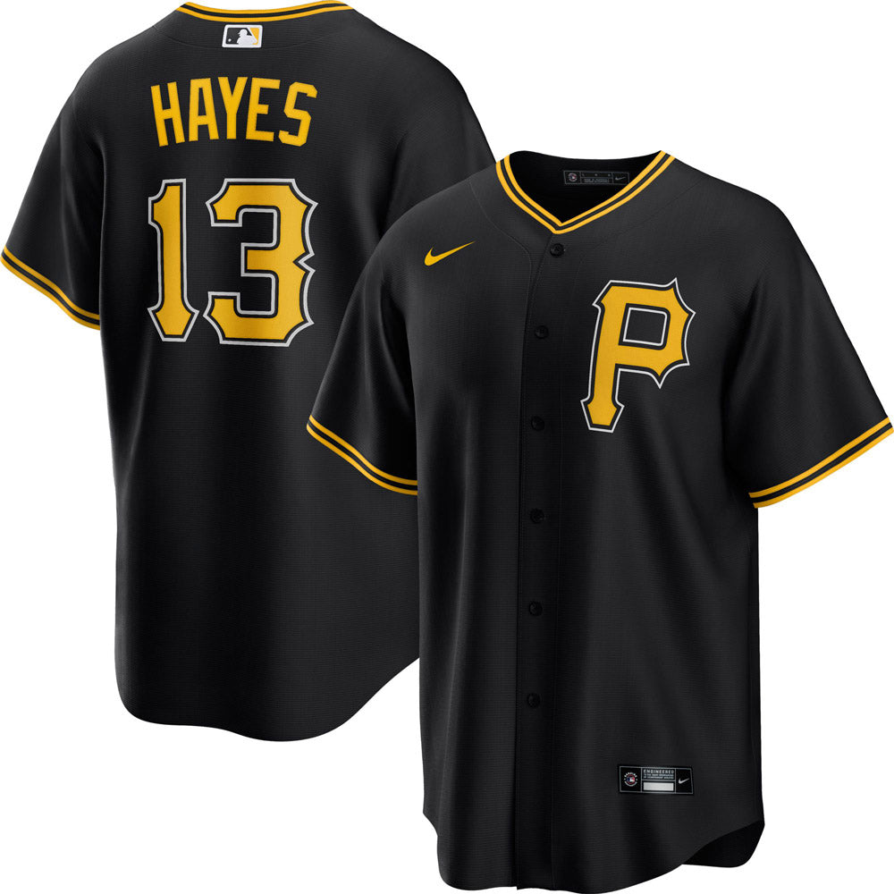 Men's Pittsburgh Pirates KeBryan Hayes Cool Base Replica Alternate Jersey - Black