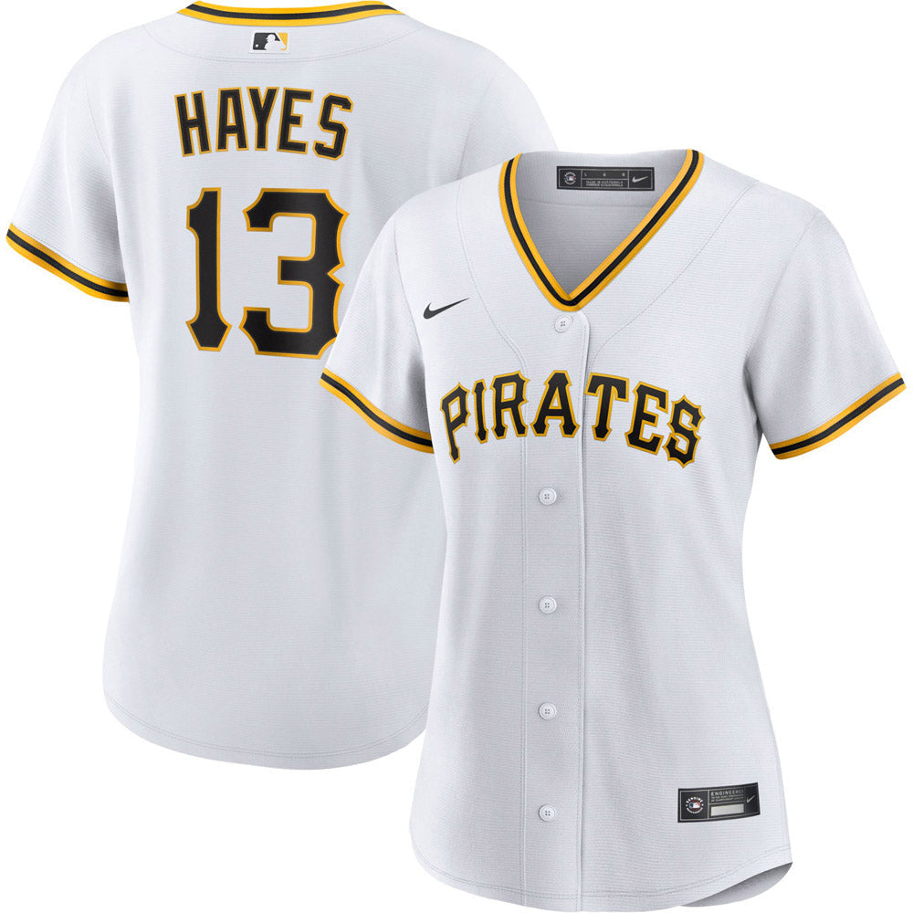Women's Pittsburgh Pirates KeBryan Hayes Cool Base Replica Home Jersey - White